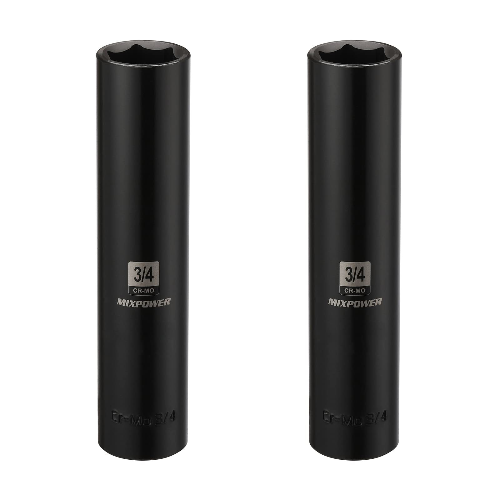 MIXPOWER 2 Pieces 1/2&Prime; Dr. x 3/4-inch Extra Long Deep, 6 Point 3/4&Prime;(2PCS)