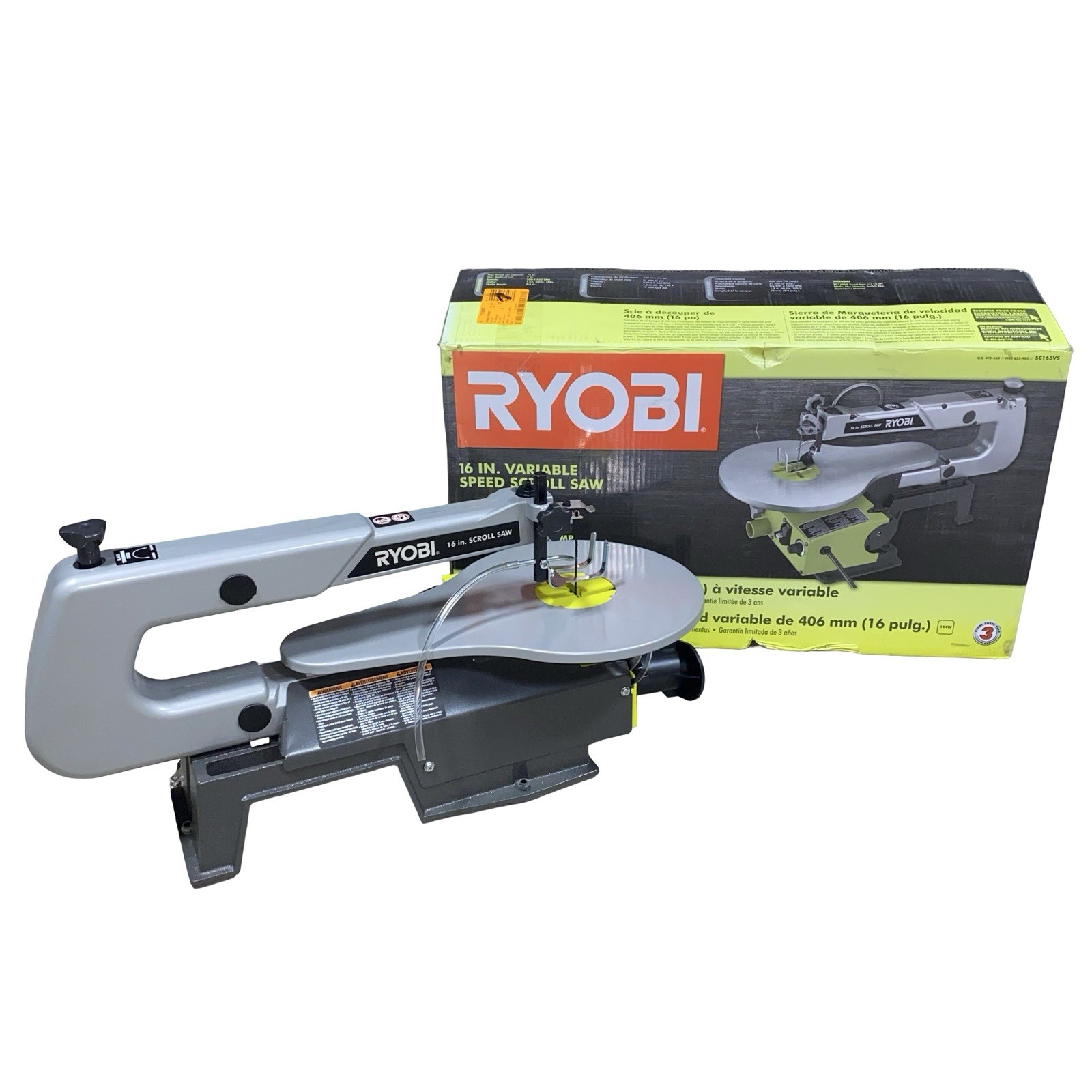 Ryobi SC165VS 16&Prime; In Variable Speed Scroll Saw Corded 1.2 Amp Tilting Cut Table