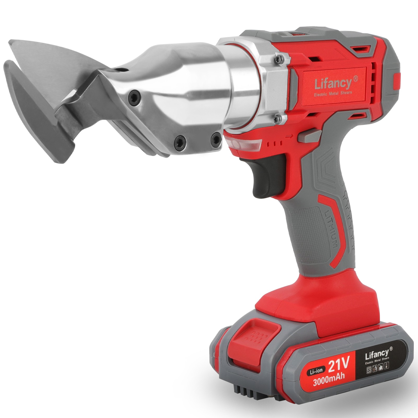 21 Volt 15 Gauge 3,000-SPM Off-Set Metal Shears Swivel Head Cordless 2 Batteries