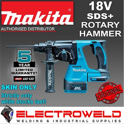 Makita 18v Li-ion Cordless Brushless 24mm SDS+ Rotary Hammer Drill DHR242Z, Skin