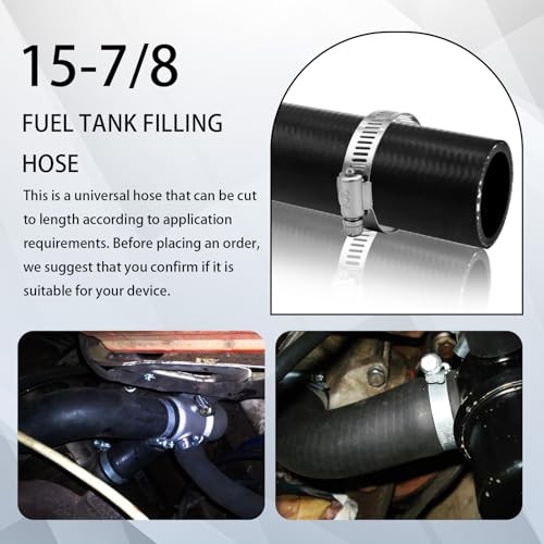 1 3/8 inch Fuel Filler Neck Hose With 4 Clamps, 15 7/8&Prime; 1.375&Prime; ID Straight