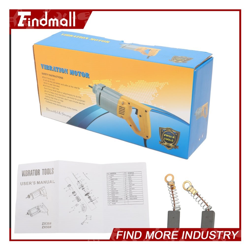 Findmall 1300W 110V Concrete Vibrabrater With 5 Feet Long Shaft Concrete Tool
