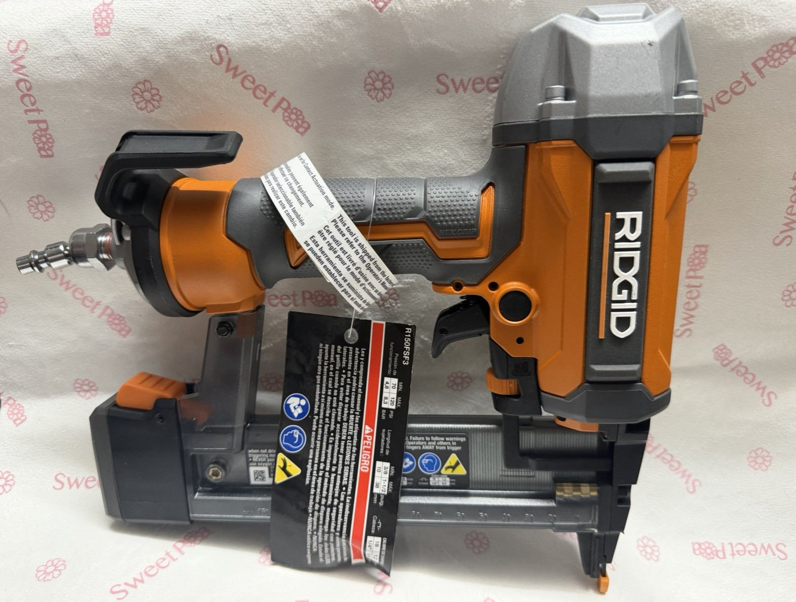 RIDGID R150FSF3 18GA Pneumatic Finish Stapler Narrow Crown 3/8-1-1/2in OPEN BOX