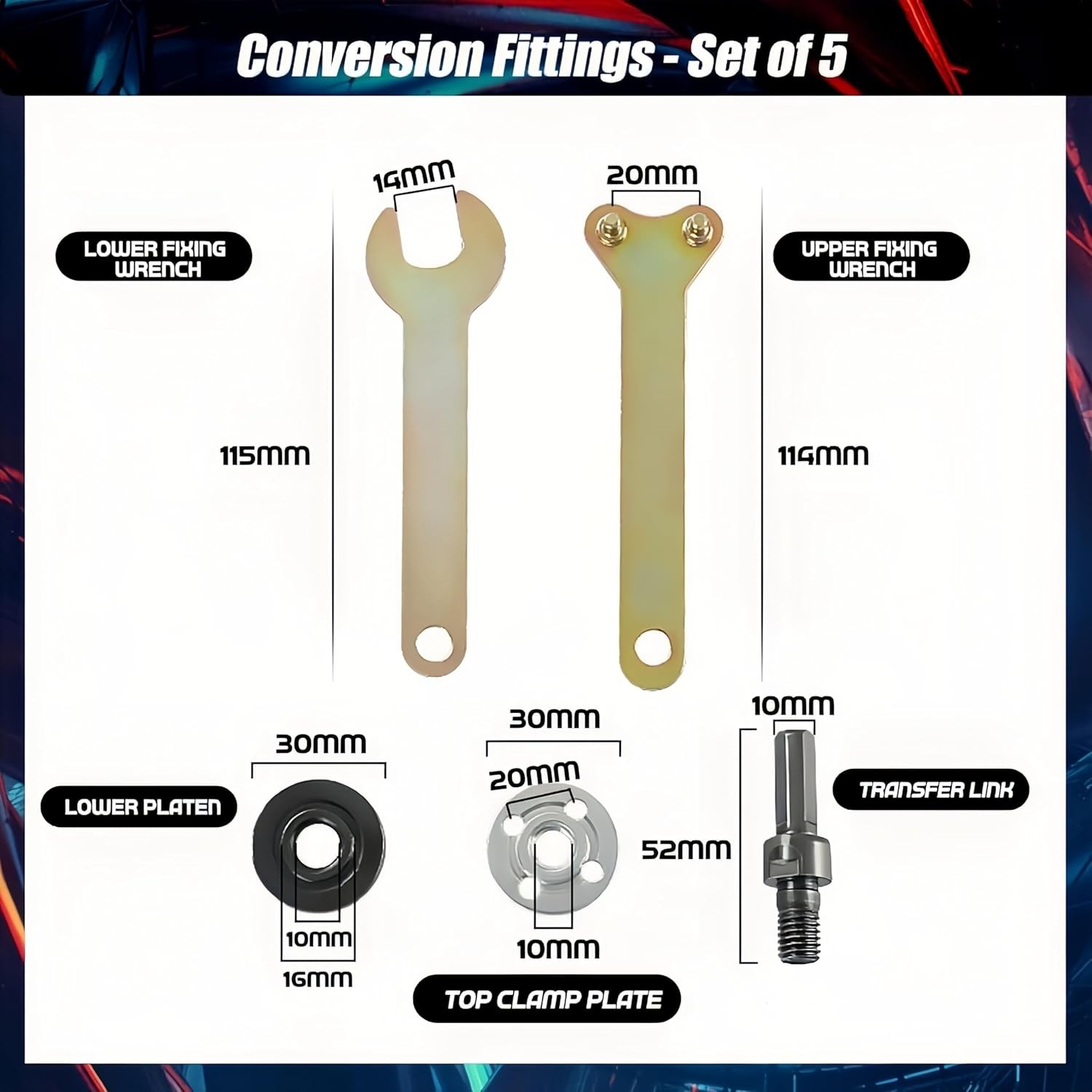 Electric Drill Angle Grinder Connecting Rod Set, 10mm Conversion Angle Grinding