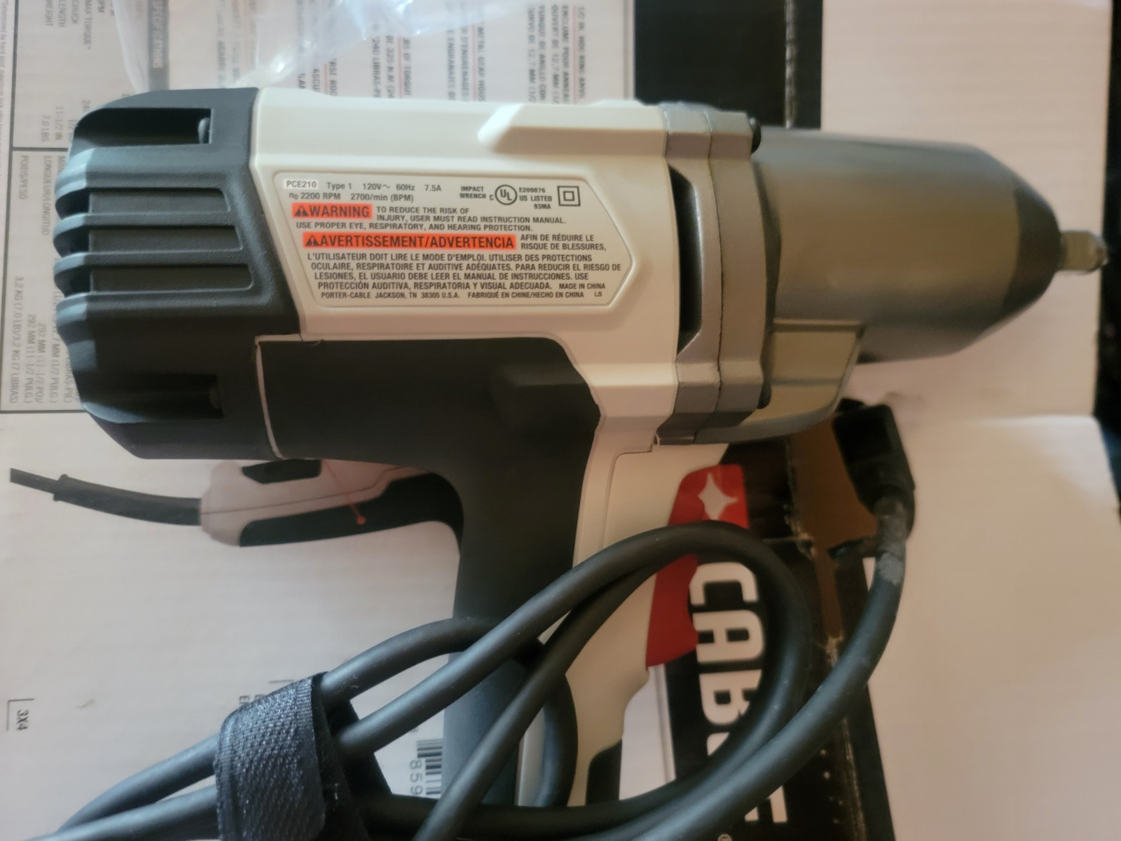 PORTER-CABLE 1/2 in. Drive 450 ft.-lb. 7.5A Impact Wrench with Hog Ring Anvil