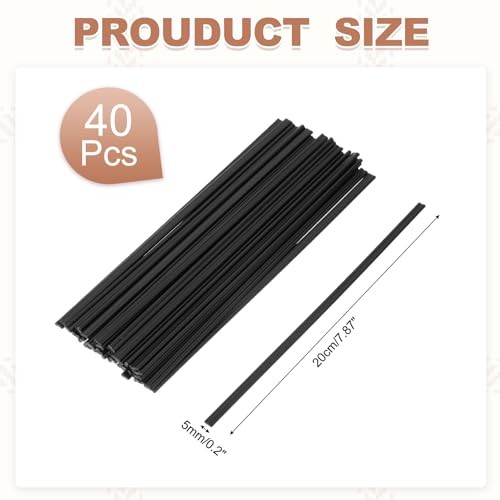 Plastic Welding Rods, Double-Strand Round Sticks ABS Welding 8 Inch 40 Black