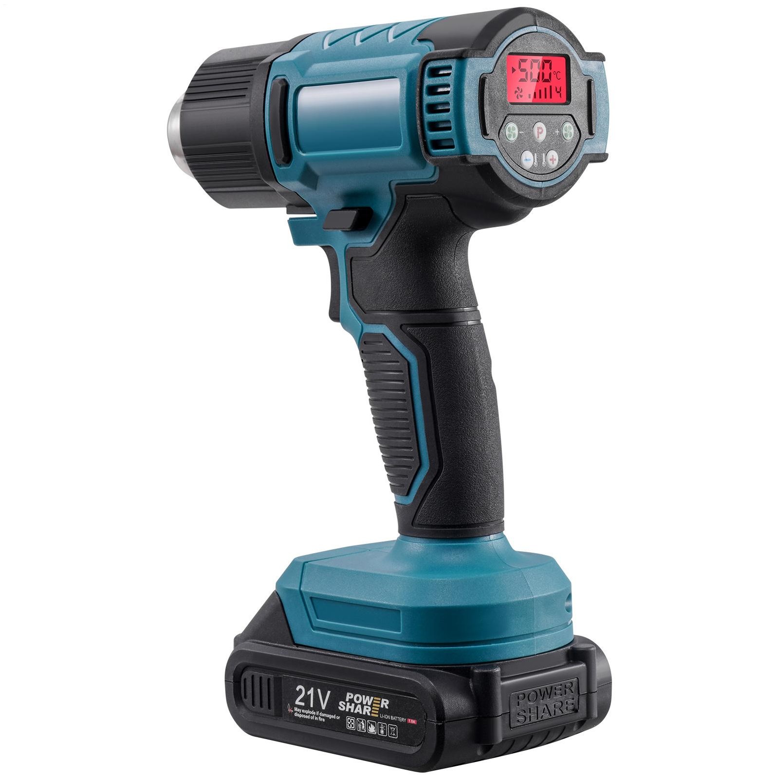 Cordless Heat Gun Hot Air Gun 21V Max Li-ion Battery W/3 Nozzles 350W