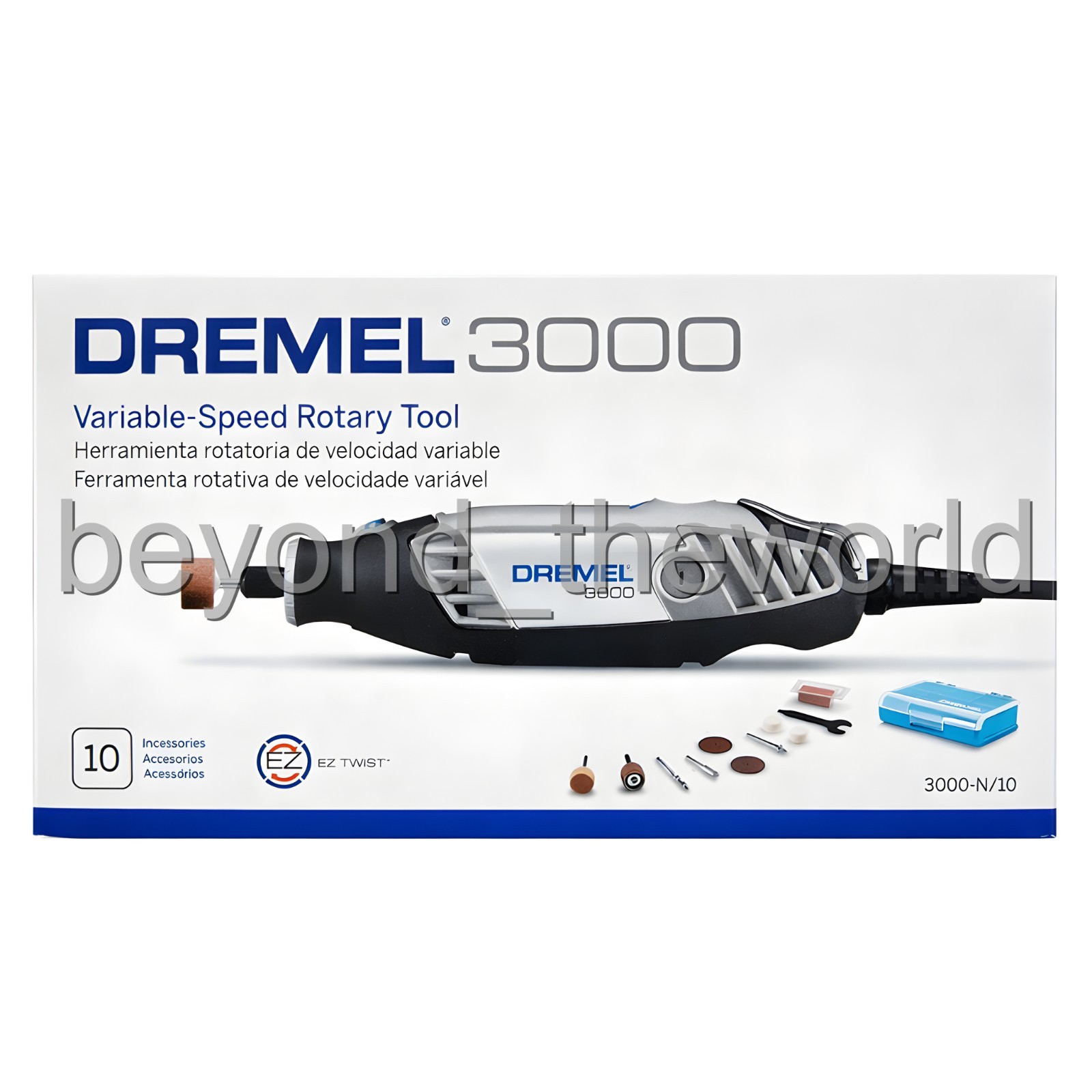 Dremel 3000-N/10 Variable Speed Rotary Tool (220V/NEW) with 10 Accessories Kit