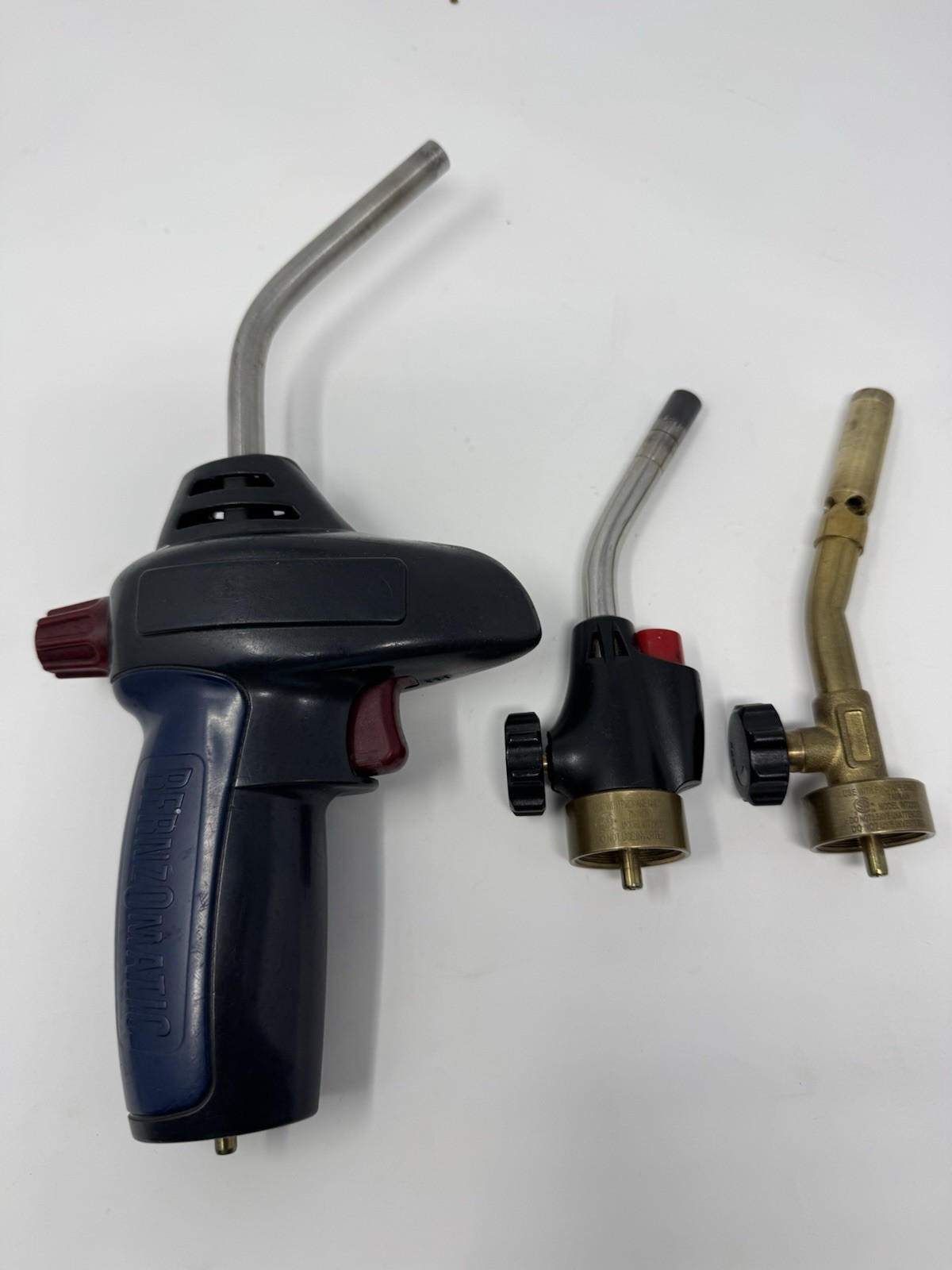 Bernzomatic Propane Torch Lot (2) Trigger Start + ACE Brass Torch Head Plumbing