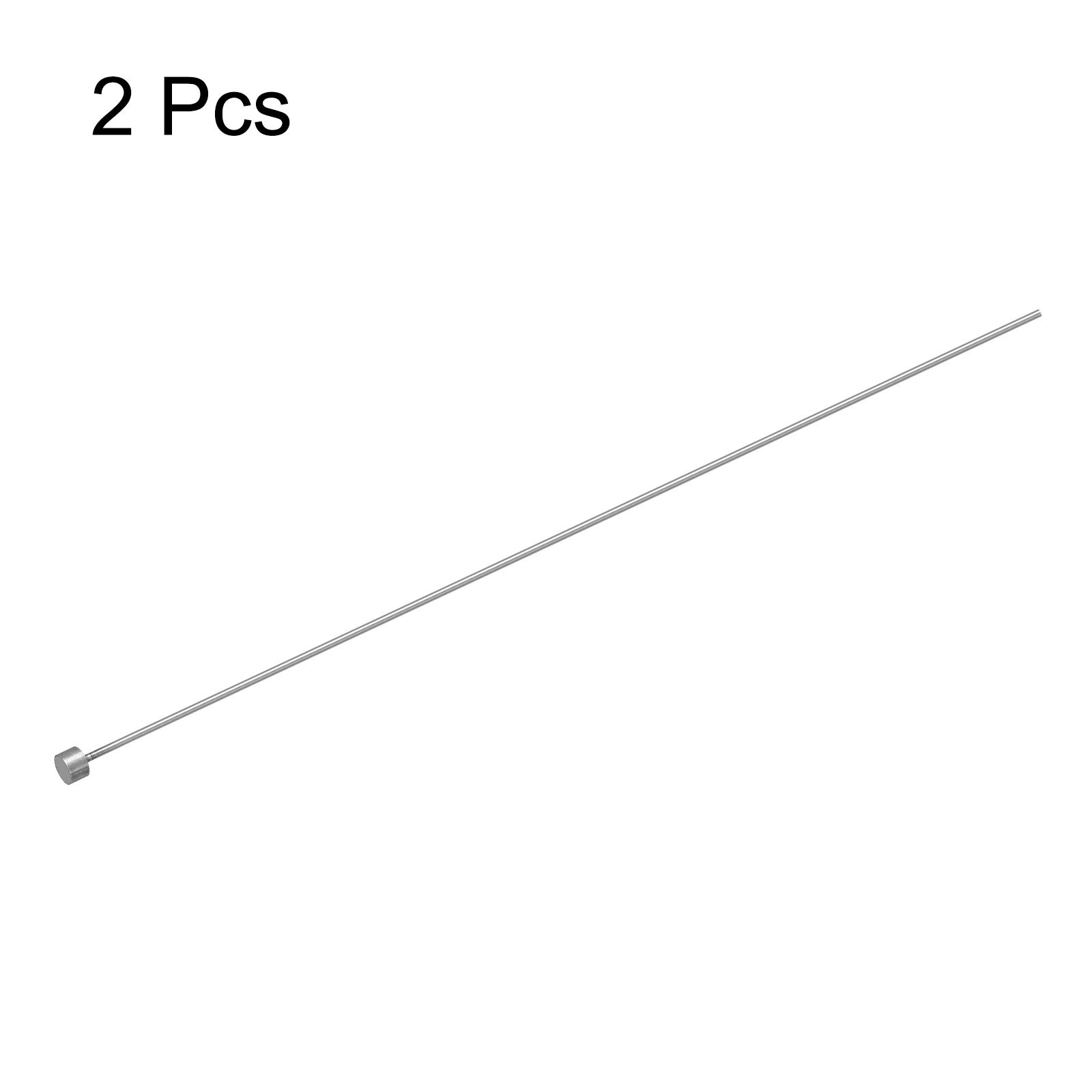 2Pcs Straight Ejector Pins, 1.5mm Dia. 65Mn Steel Round Tip Punch 200mm