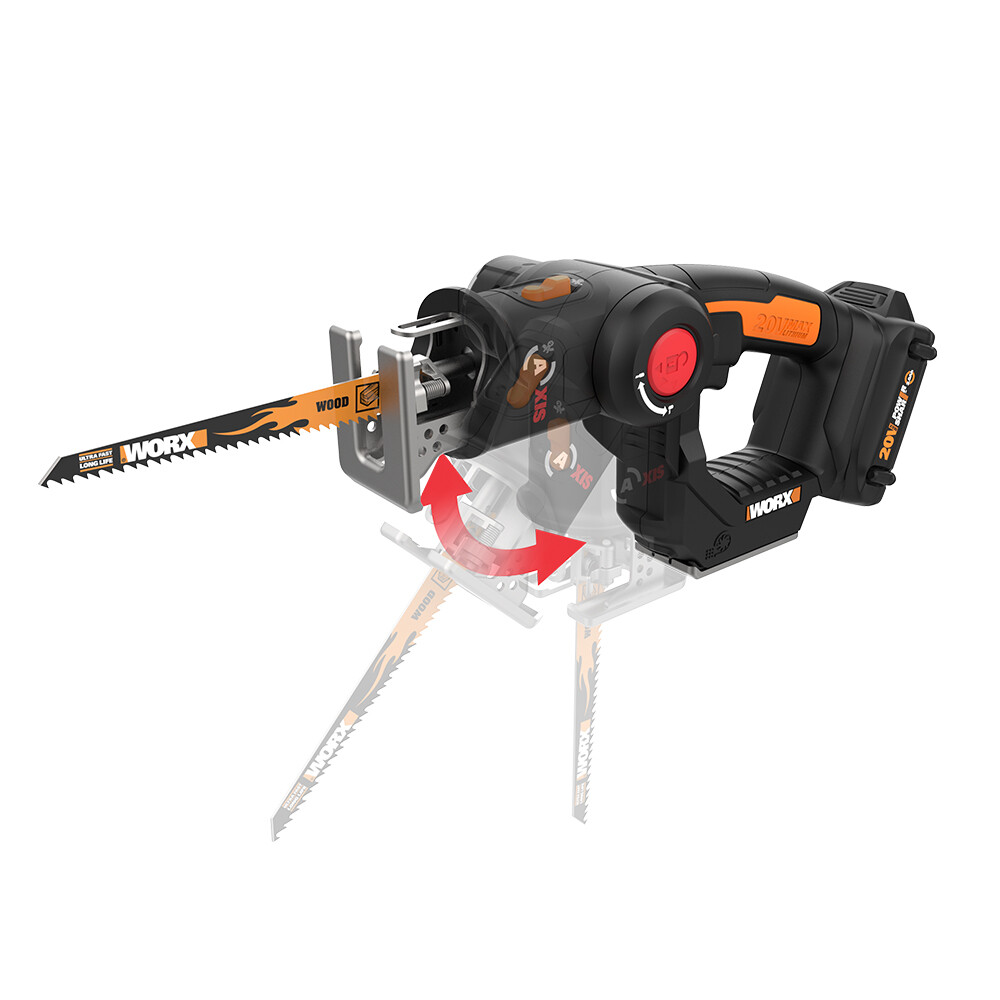 WX550L Worx Axis 20V PowerShare Cordless Reciprocating & Jig Saw