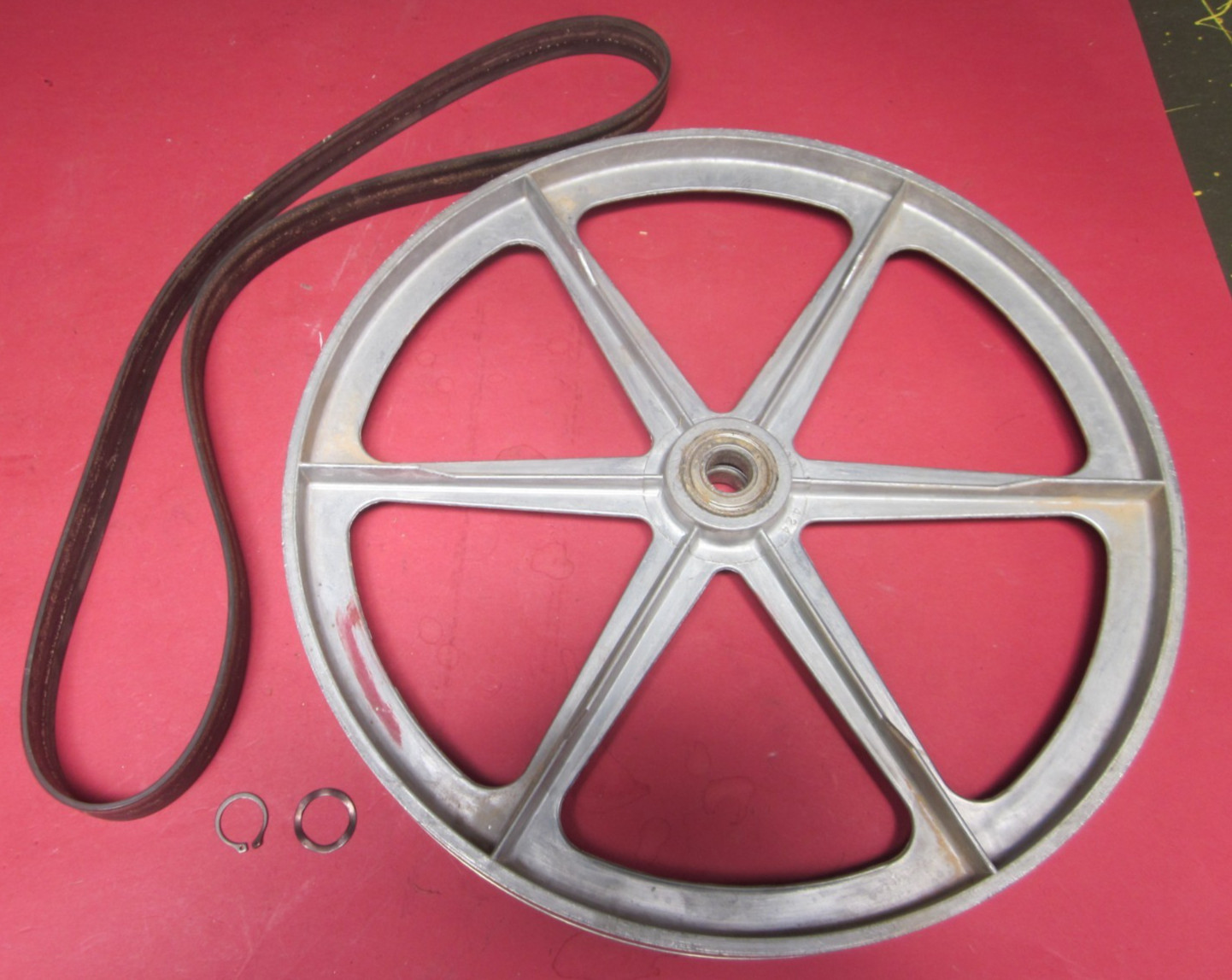 Craftsman 12-in. bandsaw sander parts – upper wheel w/ tire, clips (113. models)
