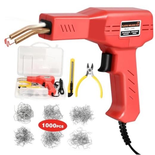 Upgraded Plastic Welder, 1000PCS Staples, Pure Copper Transformer, Rapid Red