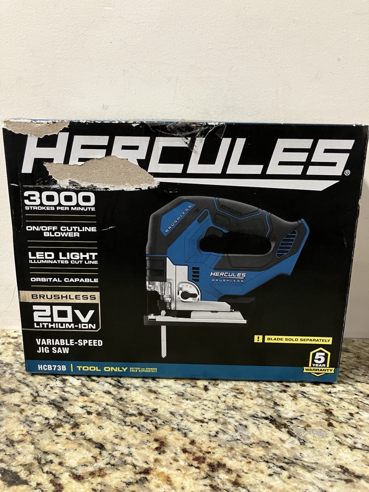 HERCULES 20V Brushless Cordless Variable-Speed Jig Saw – HCB73B Tool Only
