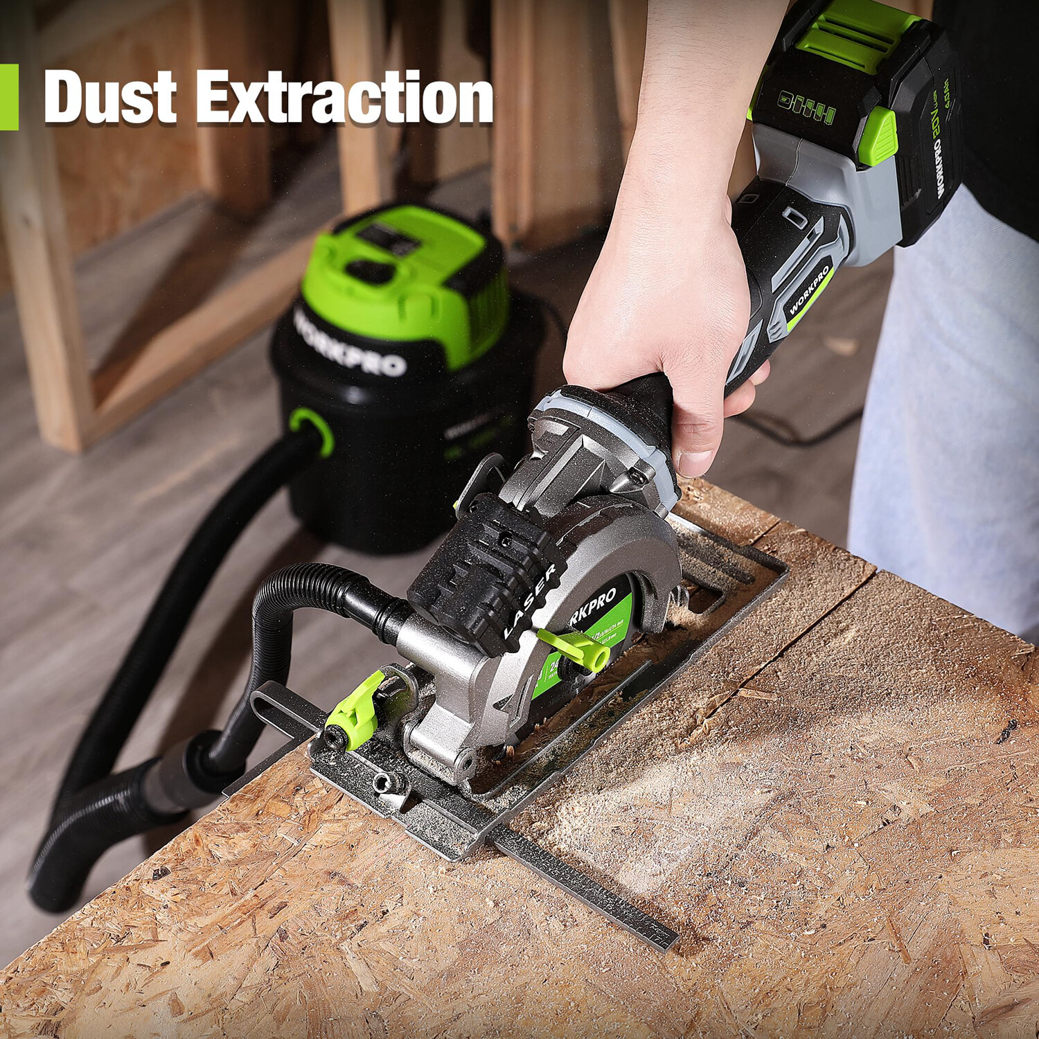 WORKPRO 20V Cordless Mini Circular Saw with 3 Blades 4-1/2&Prime; Compact Circular Saw