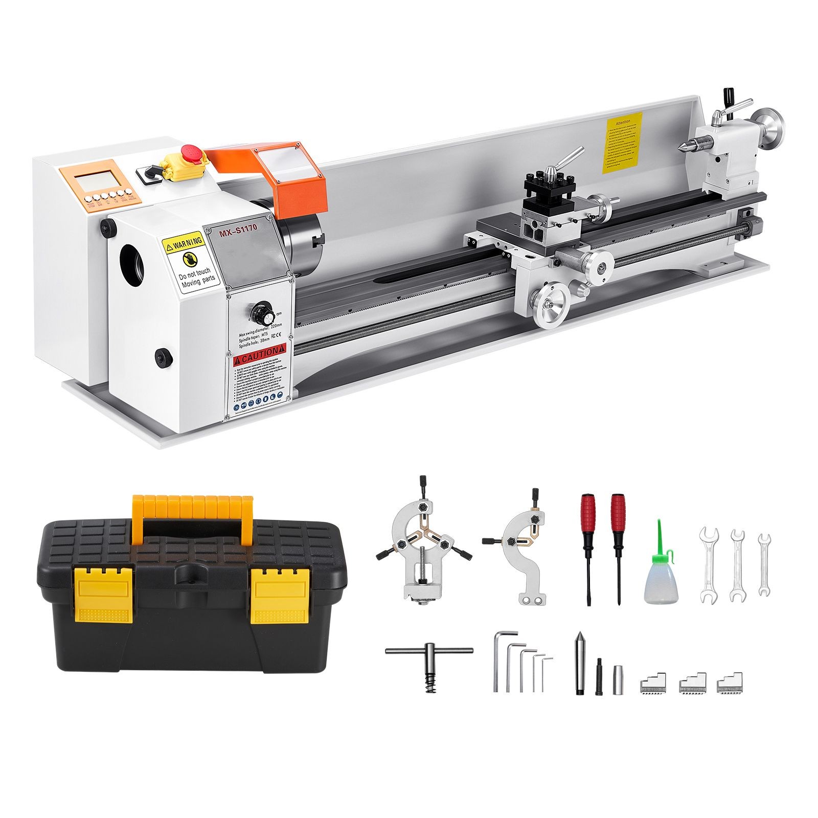 1250W Brushless Metal Lathe 8.7in Swing 2500RPM Auto Feed Bench Machine