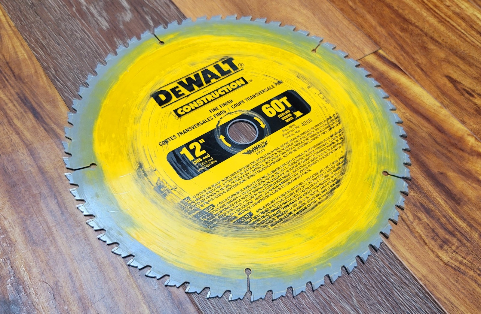 Dewalt DEWALT DW3126 12&Prime; 60 Tooth Blade for DWS780 DWS779 12 IN Miter Saw