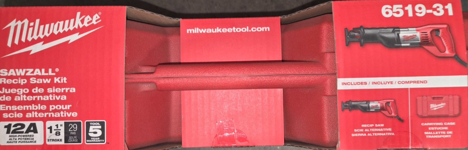 MILWAUKEE® TOOL 6519-31 SAWZALL® Reciprocating Saw Kit, Corded