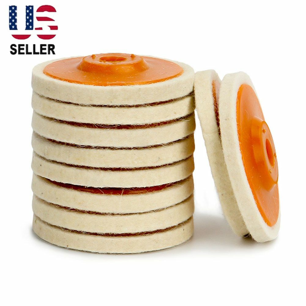 10 Pack 4&Prime; Wool Polishing Discs for Angle Grinder Finishing Wheel Buffing Pads