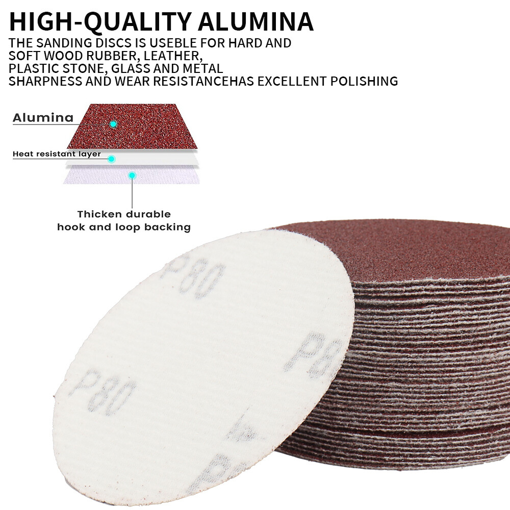 106Pcs 3&Prime; Sanding Discs Pads 80-3000# Hook & Loop Sandpaper+Sanding Sponge Block