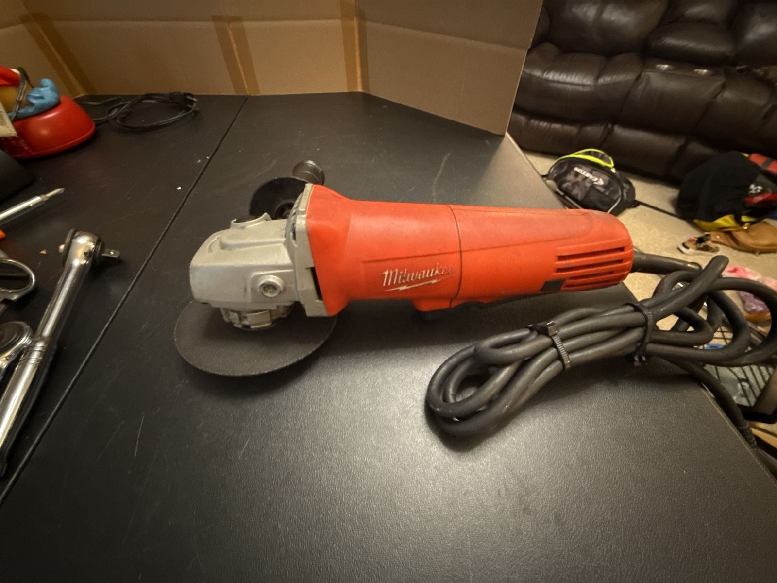 Milwaukee 11 Amp Corded 4-1/2 in. Small Angle Grinder with No-Lock Paddle 6142-3