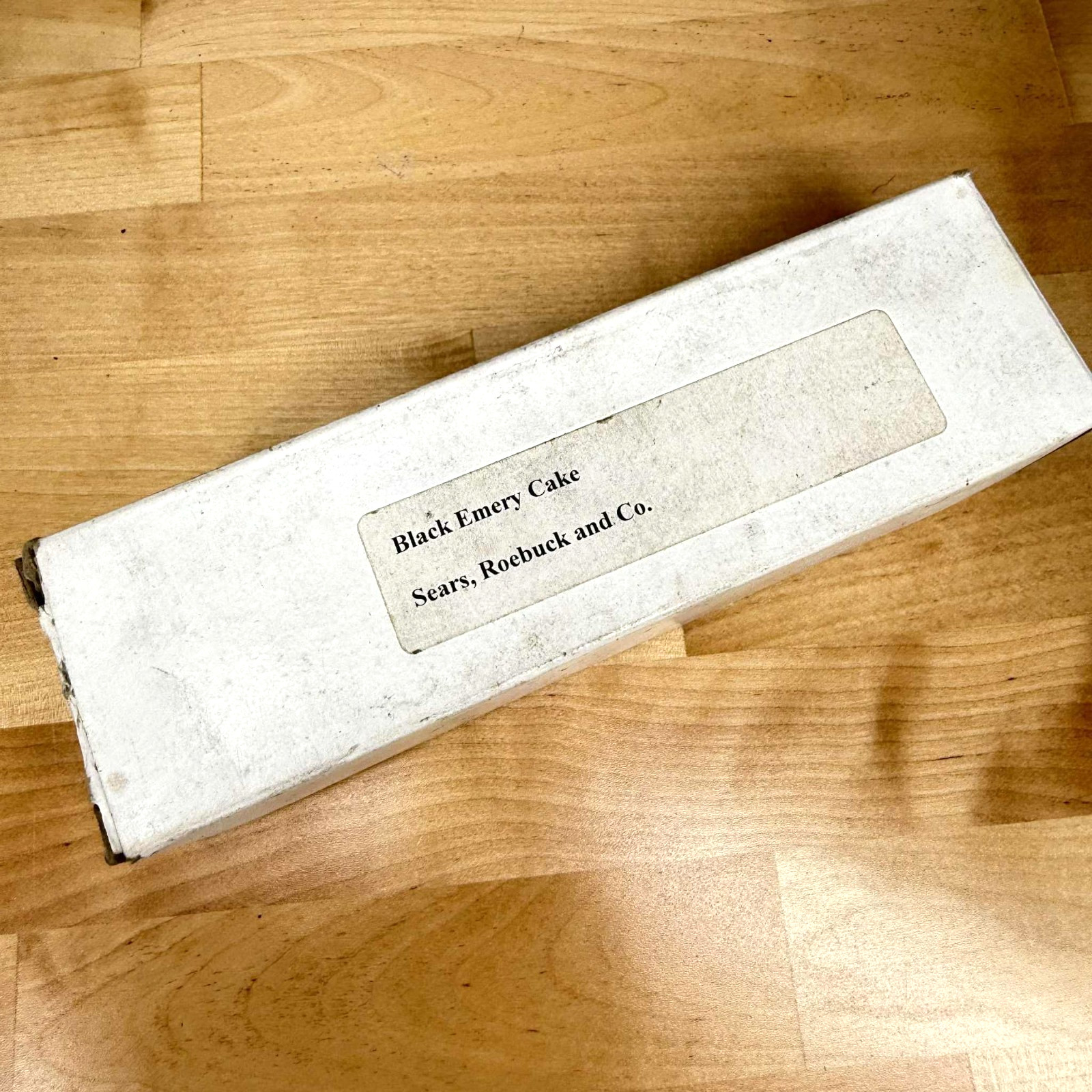 Sears All-Purpose Buffing Wheel Compound Vtg Original Box Black Emery Cake