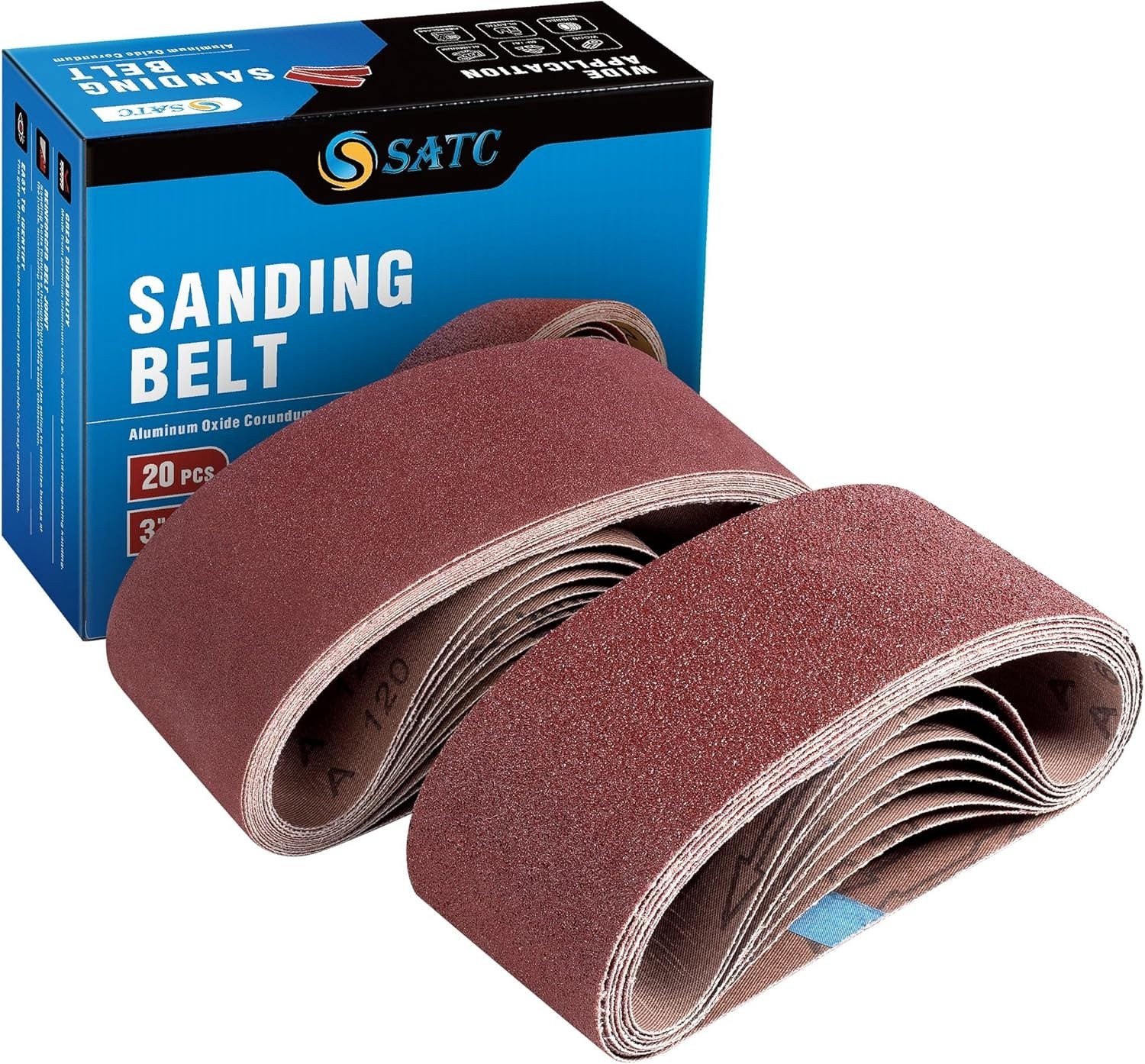 3×18 Sanding Belts 20PCS Belt Sander Paper Aluminum Oxide (3 20Pcs 3×18 Inch