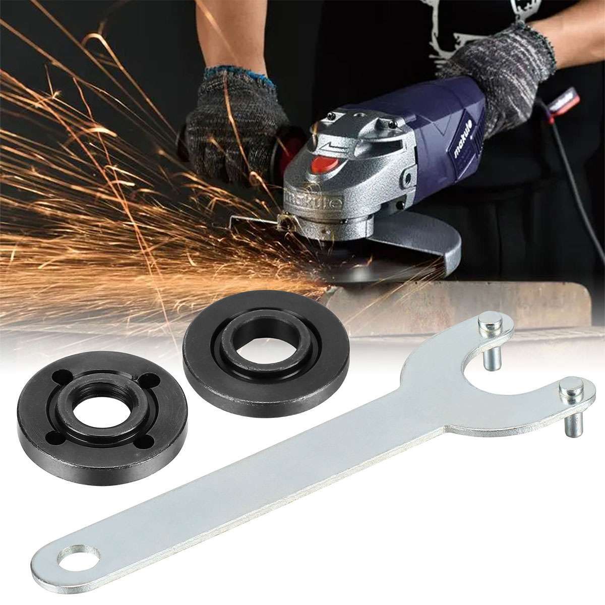 5/8-11 Angle Grinder Flange Lock Nuts Wrench Tool For Dewalt Makita Milwaukee