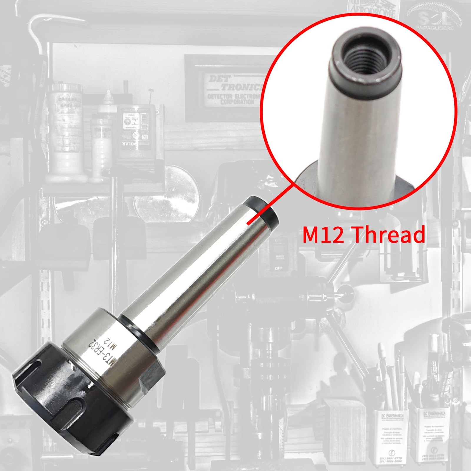 MT3ER32 Collet Chuck M12 Thread Holder MT3 Morse Taper Shank With ER32 Wrench