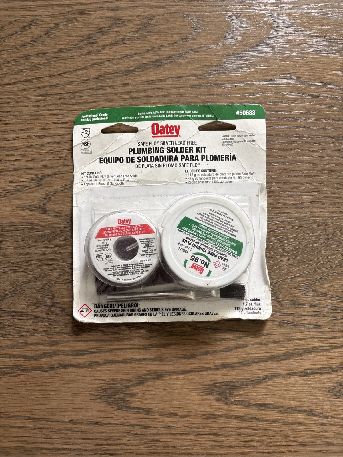 Oatey 50683 Safe-Flo Silver « Lead Free » Plumbing Solder Kit with 1/4 lb. Solder
