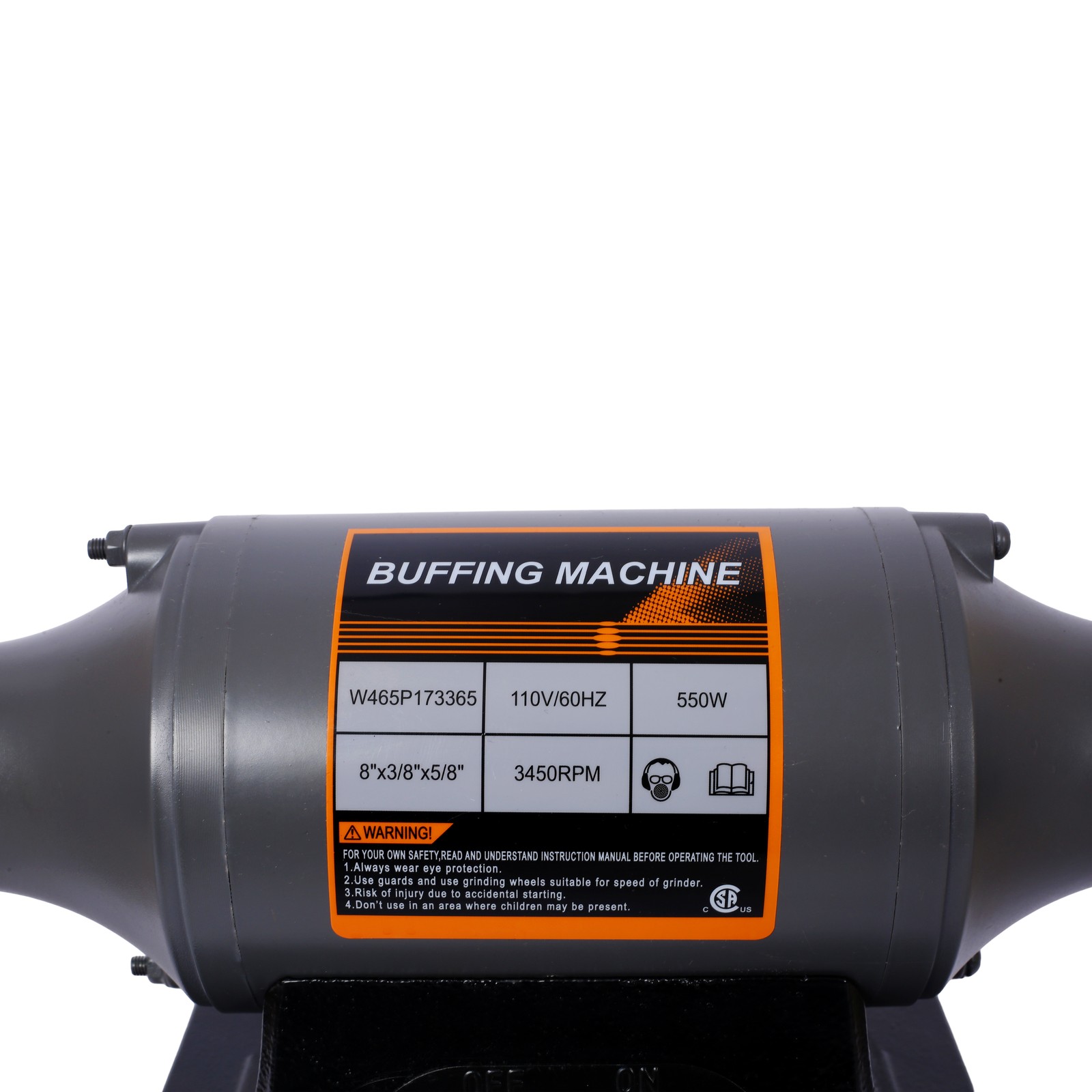 8 Inch Electric Bench Buffer Polisher Grinder 550W with 4 Buffing Wheels