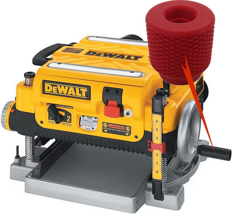 USA MADE, SHORTER KNOB FITS DEWALT PLANER DW735, DW735X WHEEL-« MORE CONVENIENT »