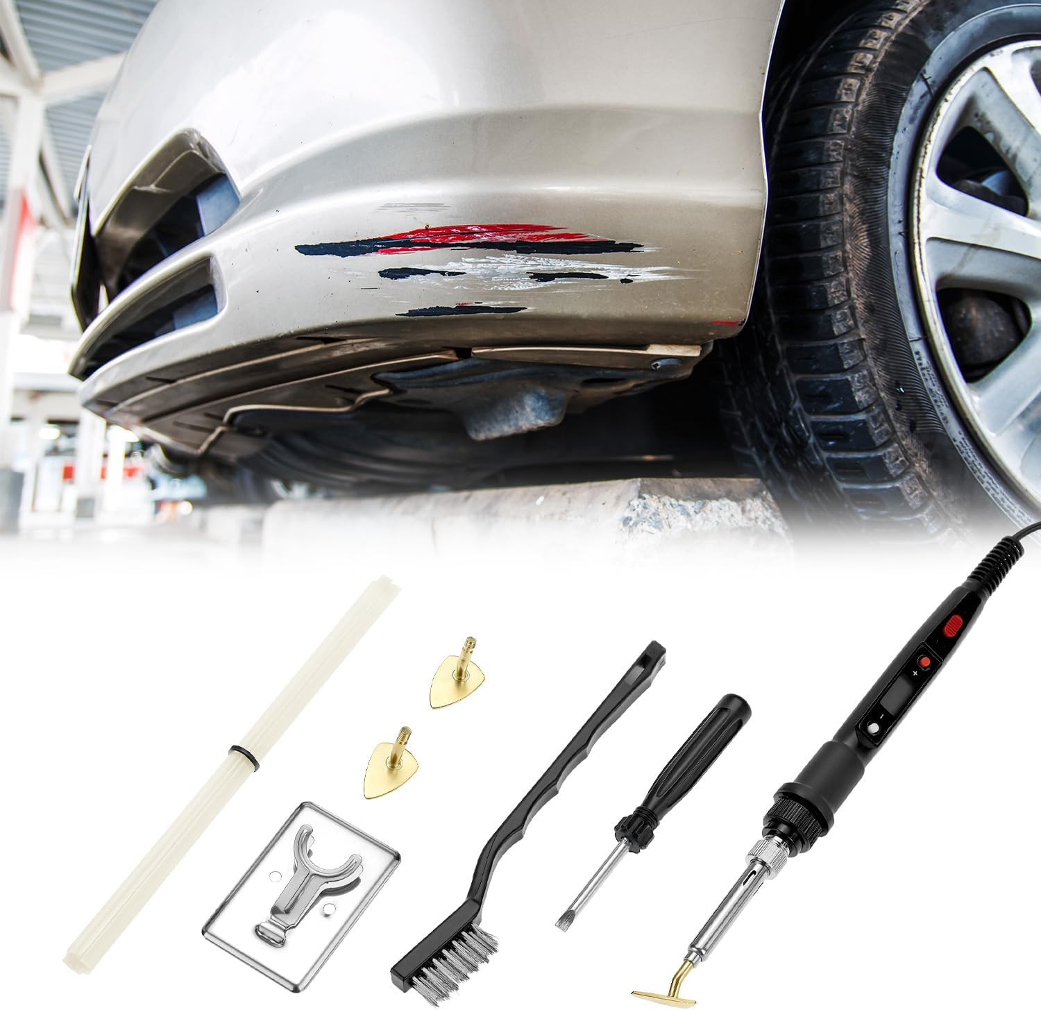Plastic Welding Kit 80W 110V Adjustable 200-480℃ Repair Tool Set 40 Rods Pro Use