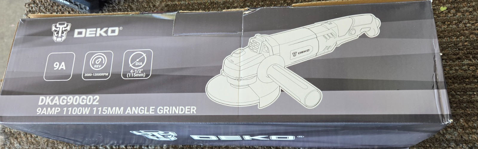 9-Amp DEKO Angle Grinder: DKAG90G04-1/2 inch Electric Corded Power Tools NIB