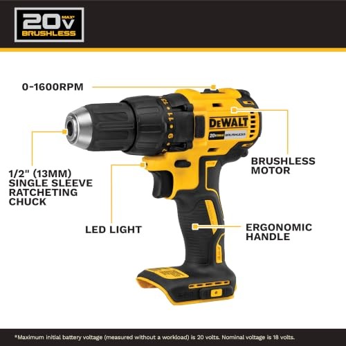DEWALT 20V MAX Cordless Power Tool Combo Kit DCK277D2 Drill Driver