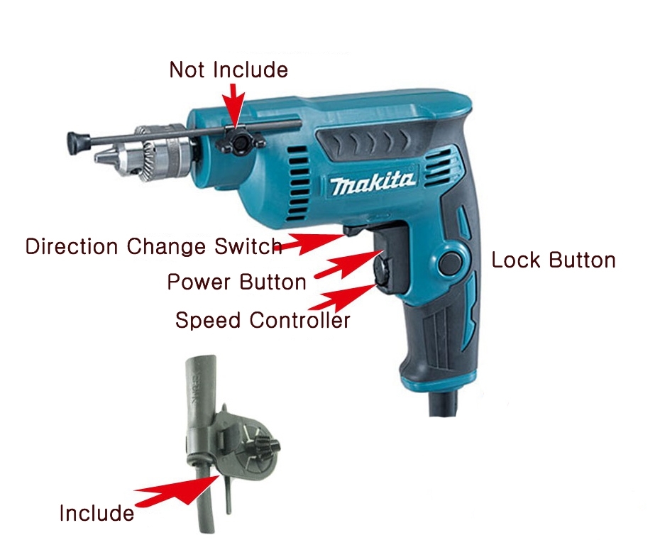 Makita Corded Electric Strong Power Drill DP2010 Driver High Speed 370W 220V