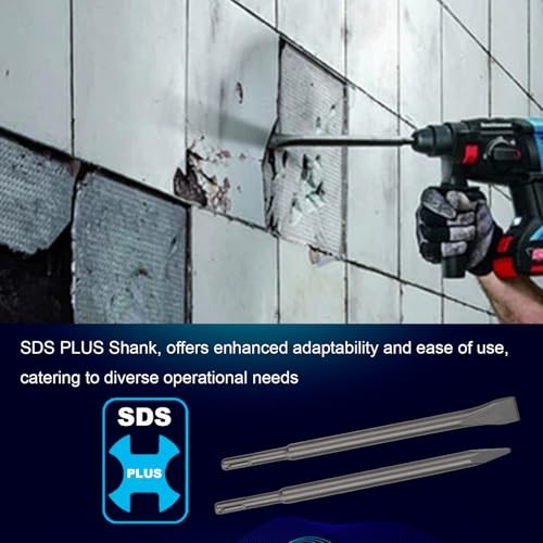 16&Prime; SDS Plus Chisel Set, 3/4&Prime; Flat Chisel and Point Chisel with Sds Plus Shank