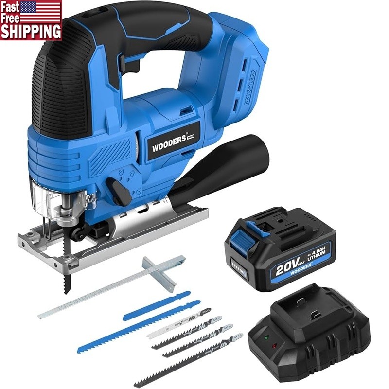 Brushless Jigsaw 3200 SPM Battery Powered Electric Cutter Wood Metal PVC New