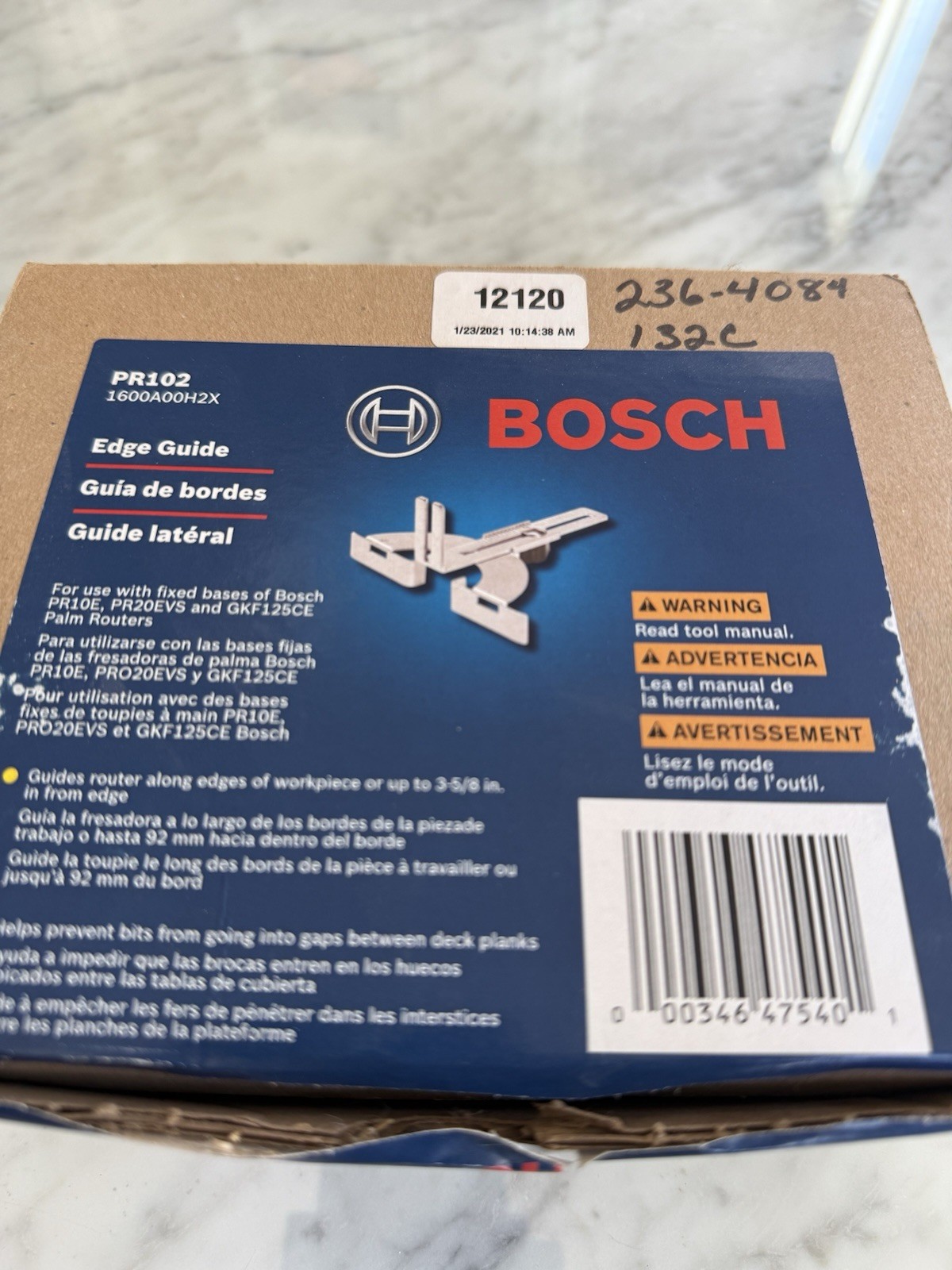 Bosch Pr102 Router Edge Guide, Plastic, 3-1/2&Prime; W