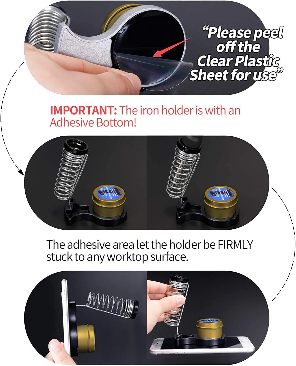 YIHUA 947-III 60W Soldering Iron Kit Adjustable Temperature with Sticky Holder,