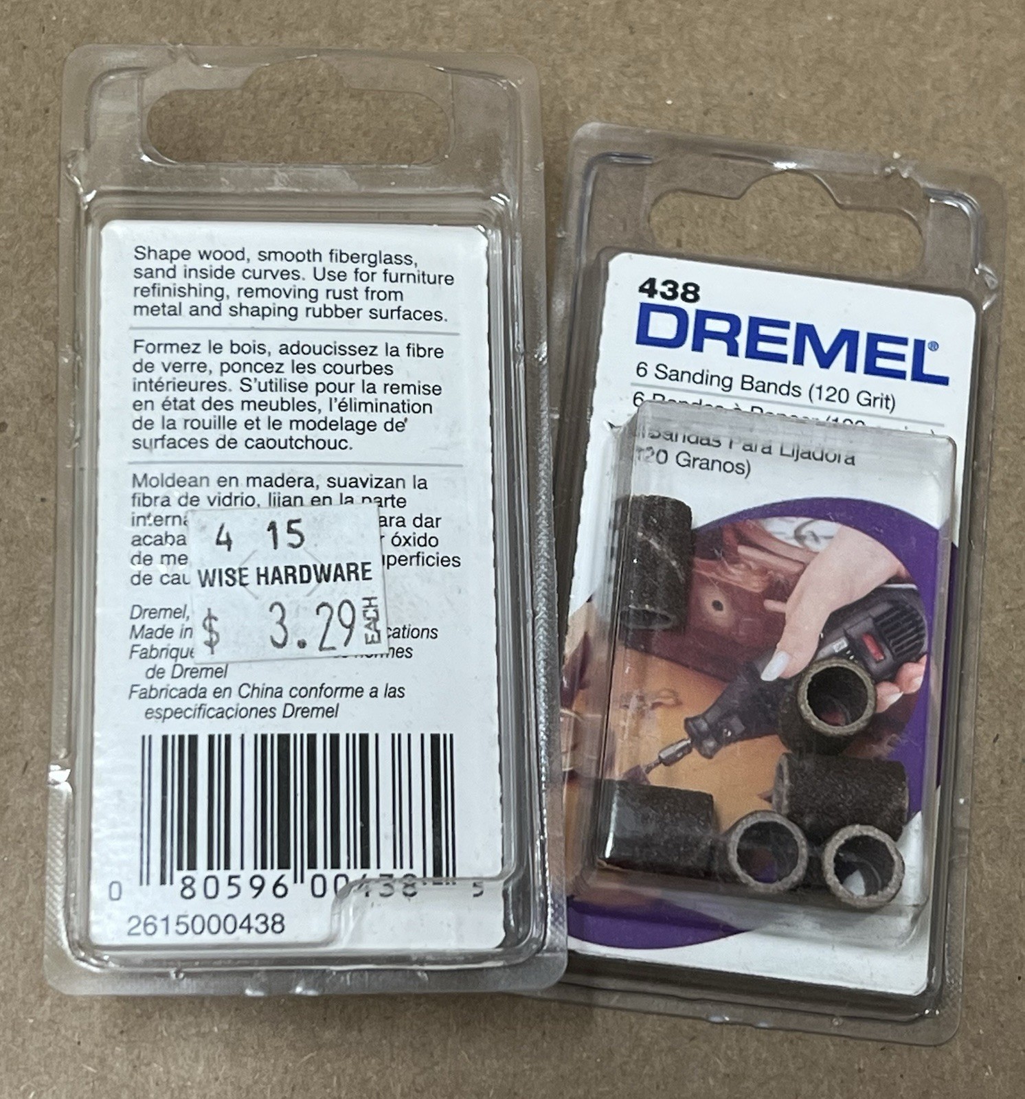 Genuine Dremel 438 120 Grit Sanding Bands ( 2-6 Packs ) New