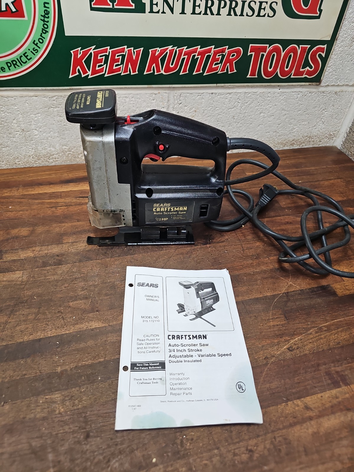 QQ19- Sears Craftsman Auto Scroller/Jig Saw 1/3HP Model 315.172110 USA