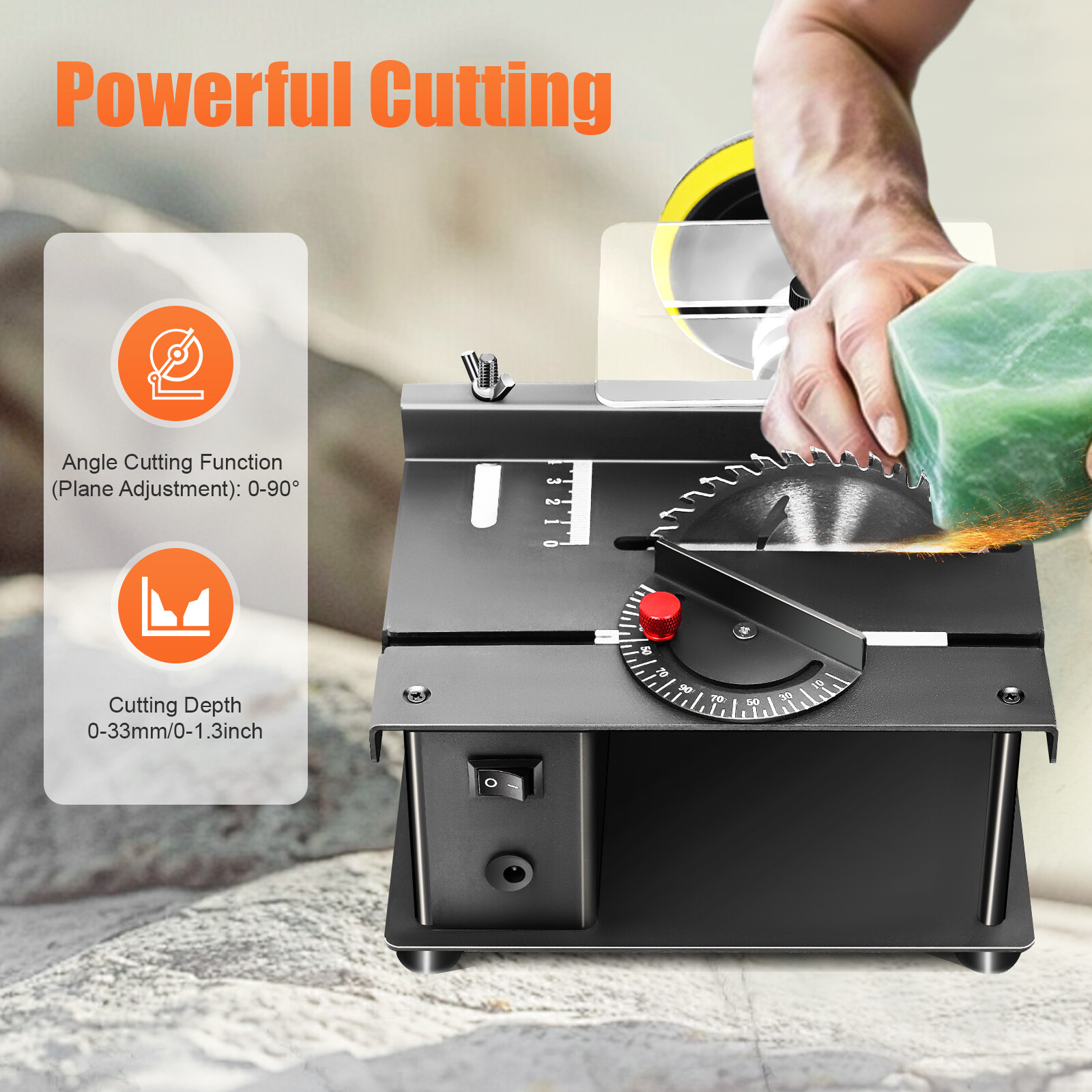 Mini Sliding Table Saw Woodworking DIY Hobby Model Cutting Bench Saw Household