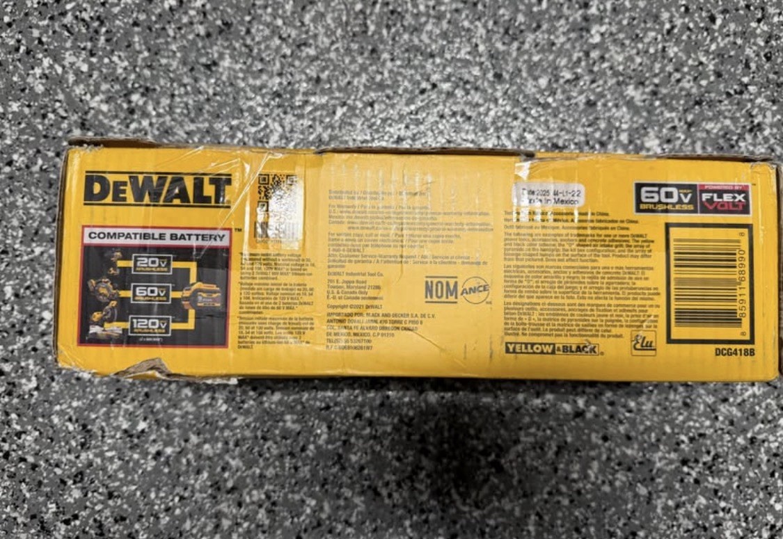 Dewalt DCG418B Flexvolt 60V Grinder 4 1/2 – 6&Prime; Cordless Brushless 60 volt DCG418