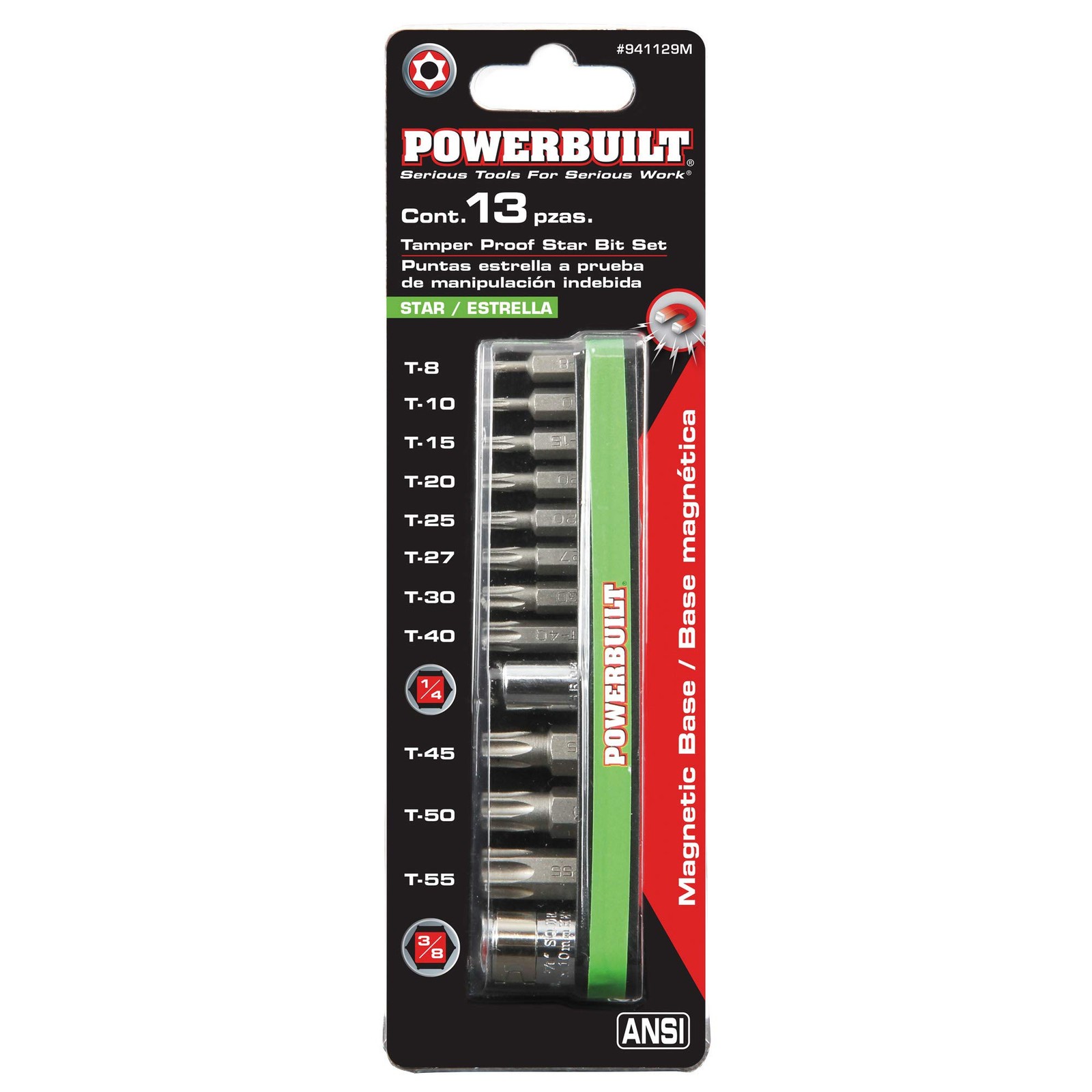 Powerbuilt 941129 Tamper Proof Star Bit Socket Set with Torx