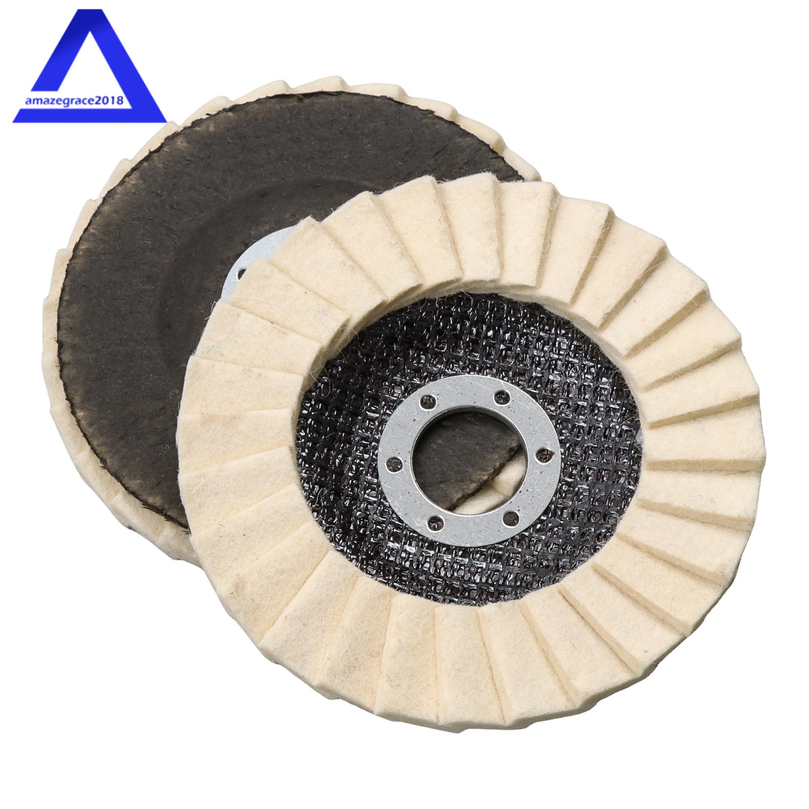 5 Pack Felt Flap Disc Abrasives 4-1/2&Prime; × 7/8&Prime; Arbor, Wool Polishing Wheel Disc