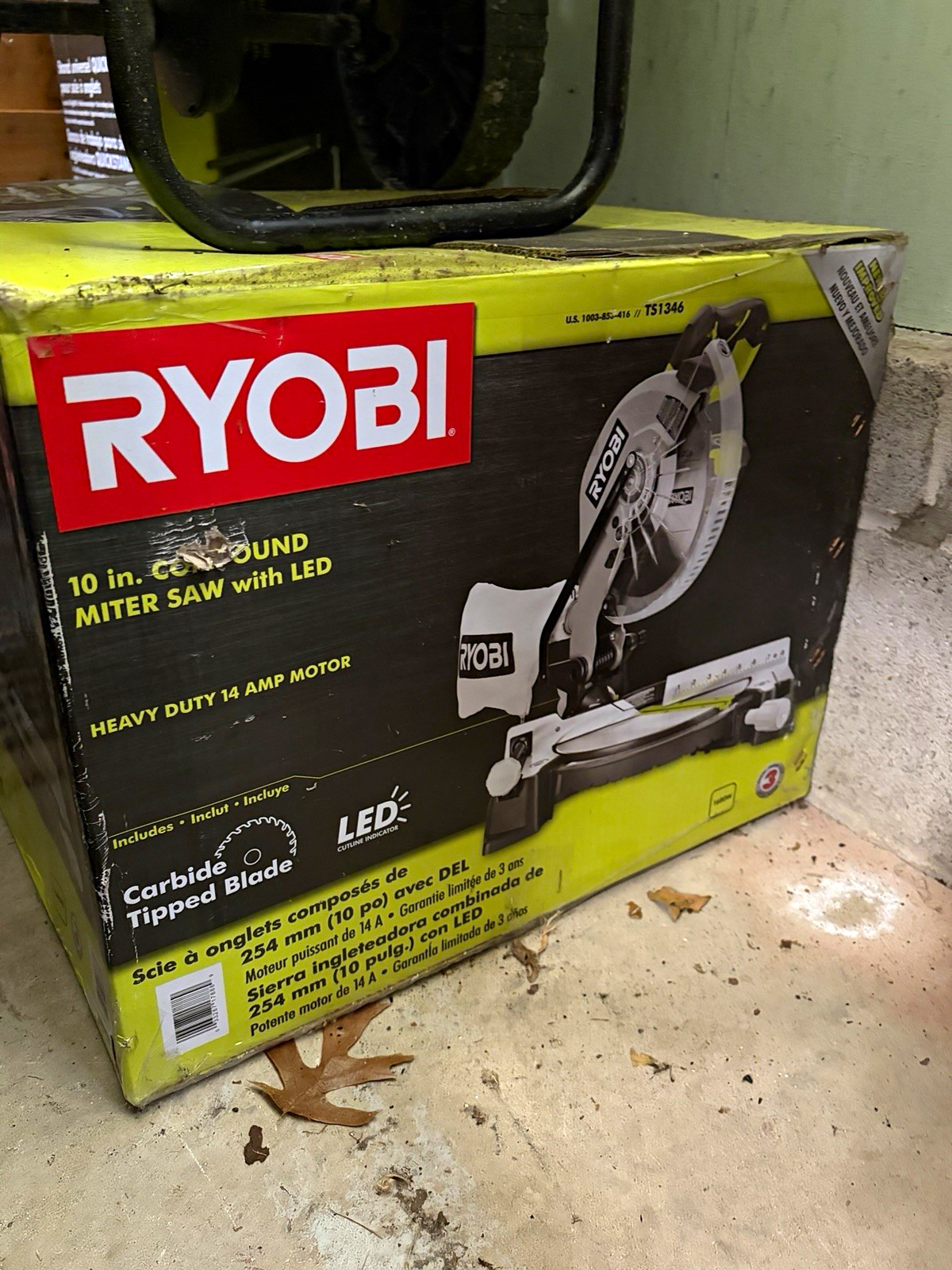 RYOBI TS1346 10in Compound Miter Saw w/ LED, 120V, Carbide Blade, Open Box