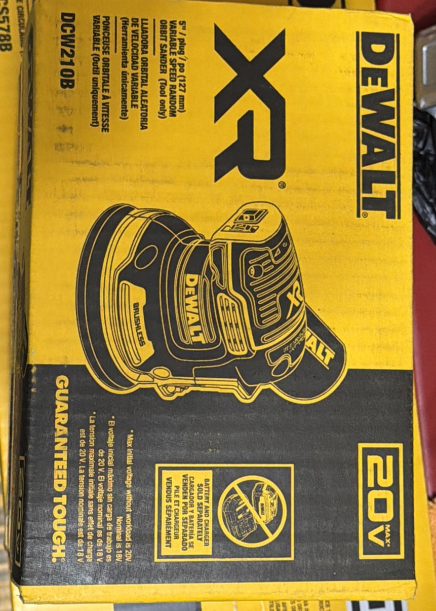 DeWalt DCW210B BOX 20V MAX Cordless 5&Prime; Variable Orbital Sander Brushless 20 Volt