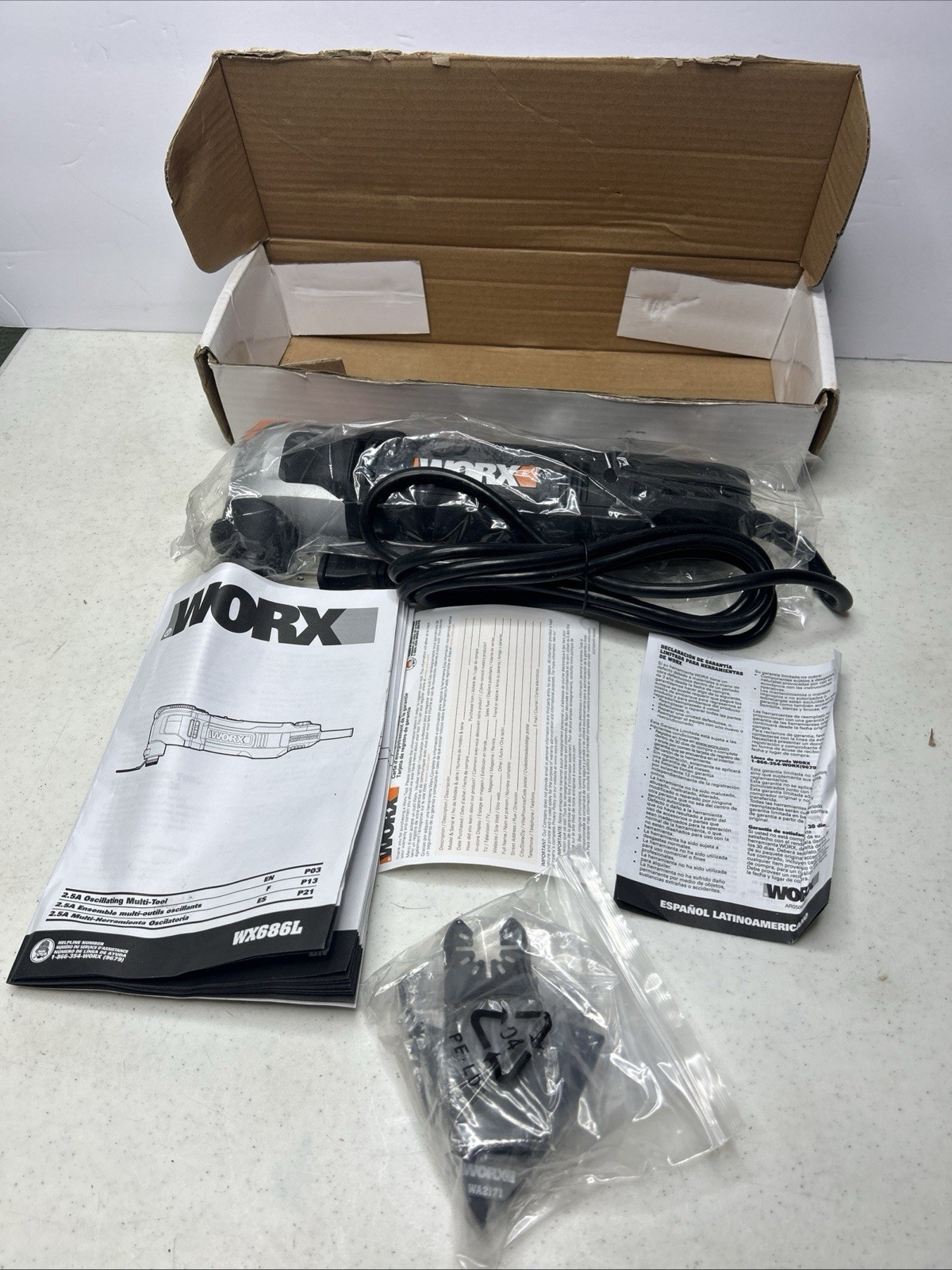 WORX WX686L 2.5A Oscillating Multi-Tool Variable Speed New