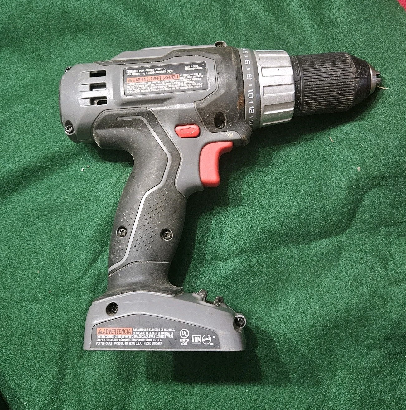 Porter Cable PC1801D 18V 1/2” Cordless Drill Driver 2 Speed W/ Batt (No Charger)